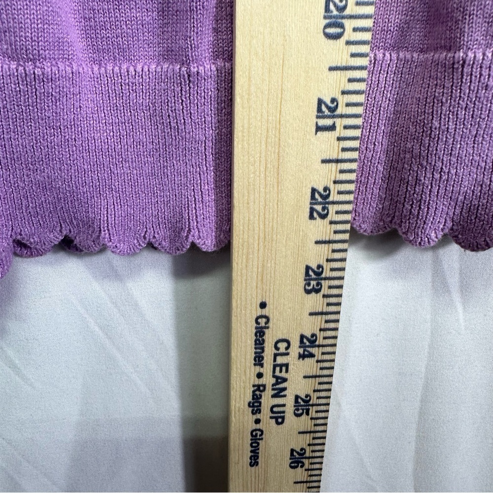 Isaac Mizrahi Live Purple Wrap Tie Front Long Sleeve Top Size S - Picture 6 of 6